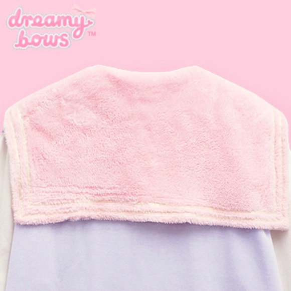 Japanese Brand Listen Flavor Angel Heart Bear Fluffy Sailor Jacket Kawaii Lolita - Picture 3 of 6